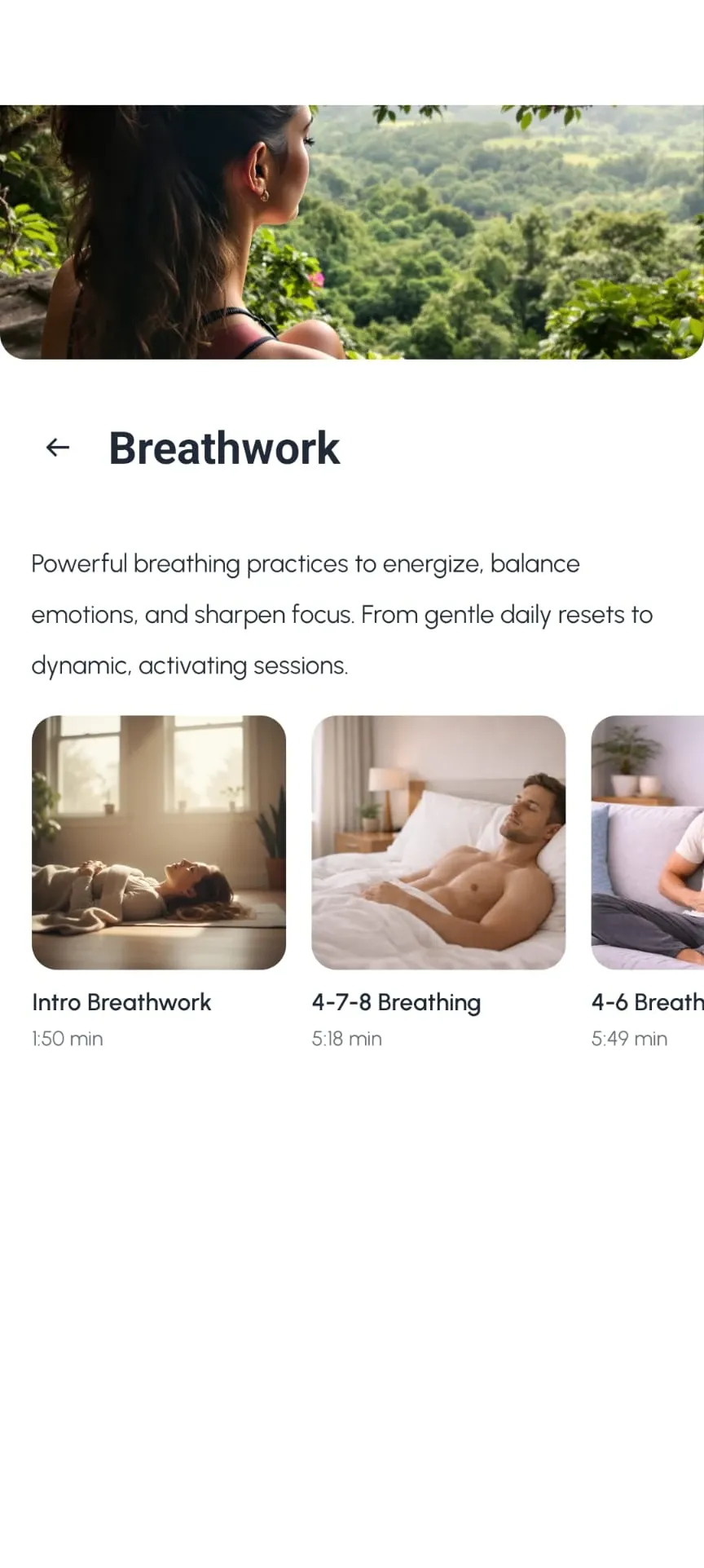 Mind Movement app — scherm Ademwerk